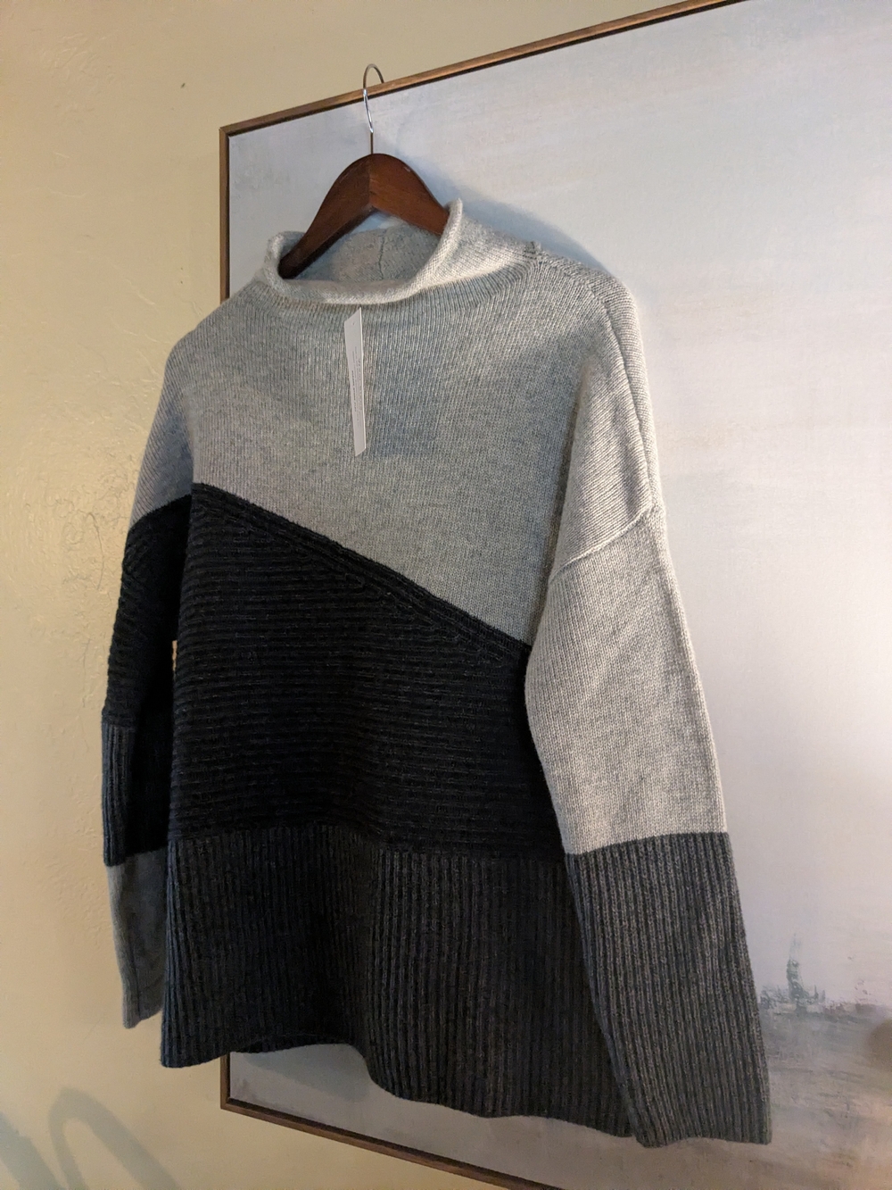 French Connection Color Block Wool Blend Sweater - Picture 8 of 9